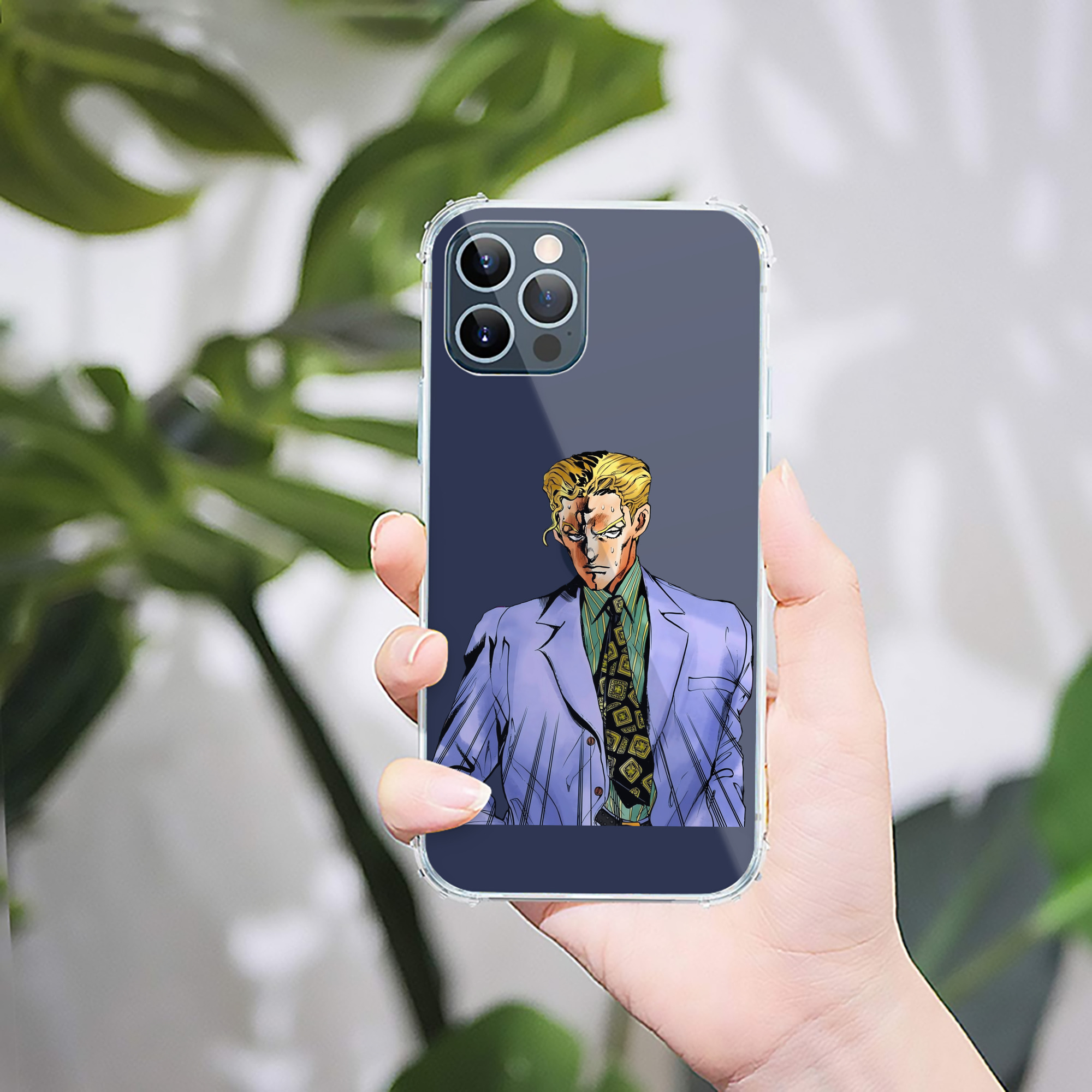 （画像用） ジョジョの奇妙な冒険 きら よしかげ JoJo's Bizarre Adventure Kira Yoshikage 【iPhone 12シリーズ対応】透明スマホケース（クリアソフトケース）
